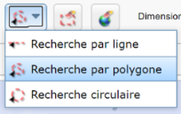 Capture d'écran de l'option de la fonction Recherche par polygone