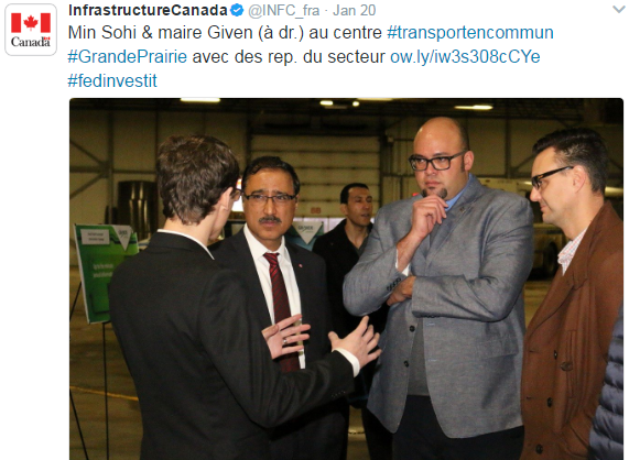 Le ministre Sohi rencontre des représentants du service de transport en commun.