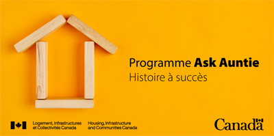 Programme Ask Auntie. Histoire à succès. Des blocs de bois formant une maison.